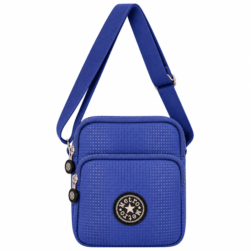 (image for) LL-222 Navy Round X-Body Bag With Adjustable Strap (New)